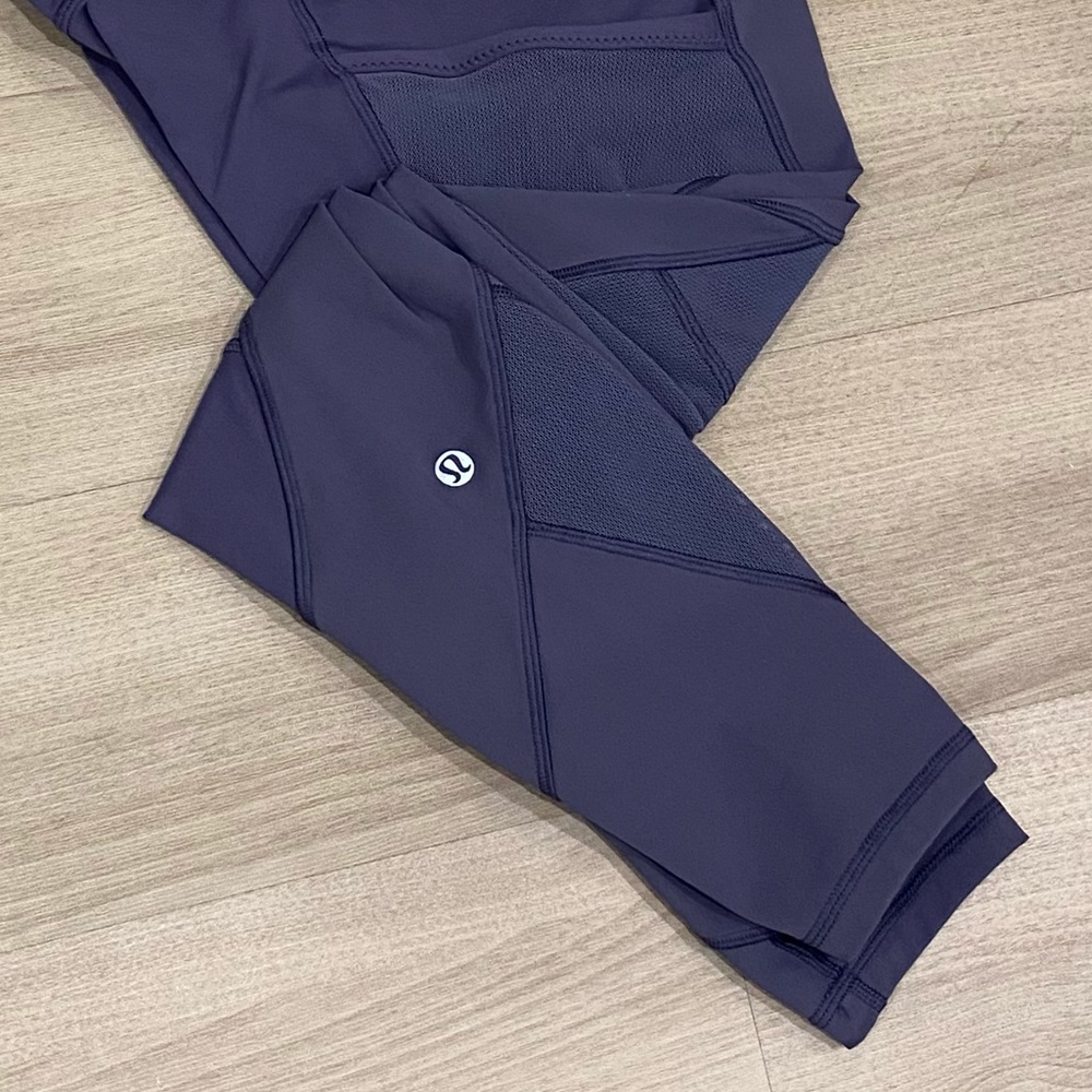 Lululemon Leggings - Purple, Mesh Detail, Cropped